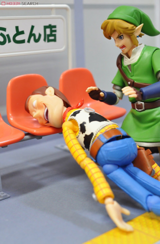 Illustration for article titled Creepy Woody, Angry Link and Friends Make Plastic Benches Fun